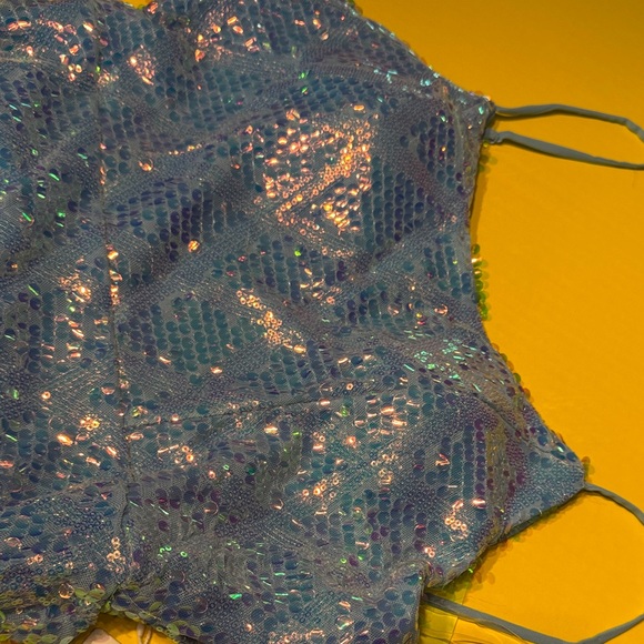 MNK Blue Sequin Prom Dress jr. - Picture 6 of 10